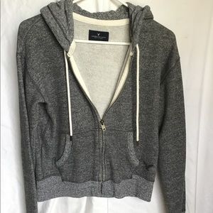 Grey American Eagle Jacket w/ Hood - size med